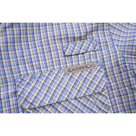 Exofficio Button Up Camp Shirt Plaid Vented Fishing Long Sleeve Mens Sz XL - Picture 6 of 10